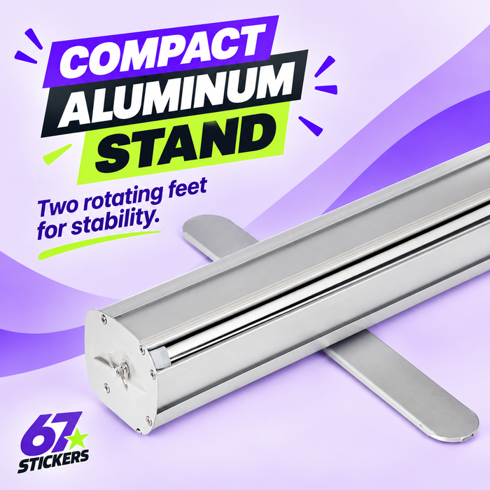 33 x 81 Inch UV Printed Fabric Retractable Banner for $99.99