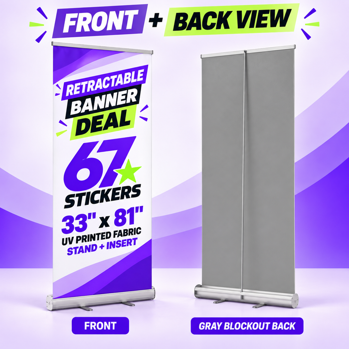 33 x 81 Inch UV Printed Fabric Retractable Banner for $99.99