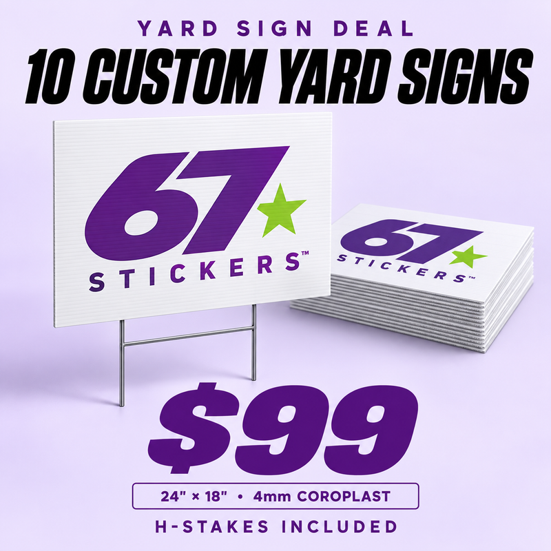 10 Double-Sided 24 x 18 Inch Yard Signs + H-Stakes for $99